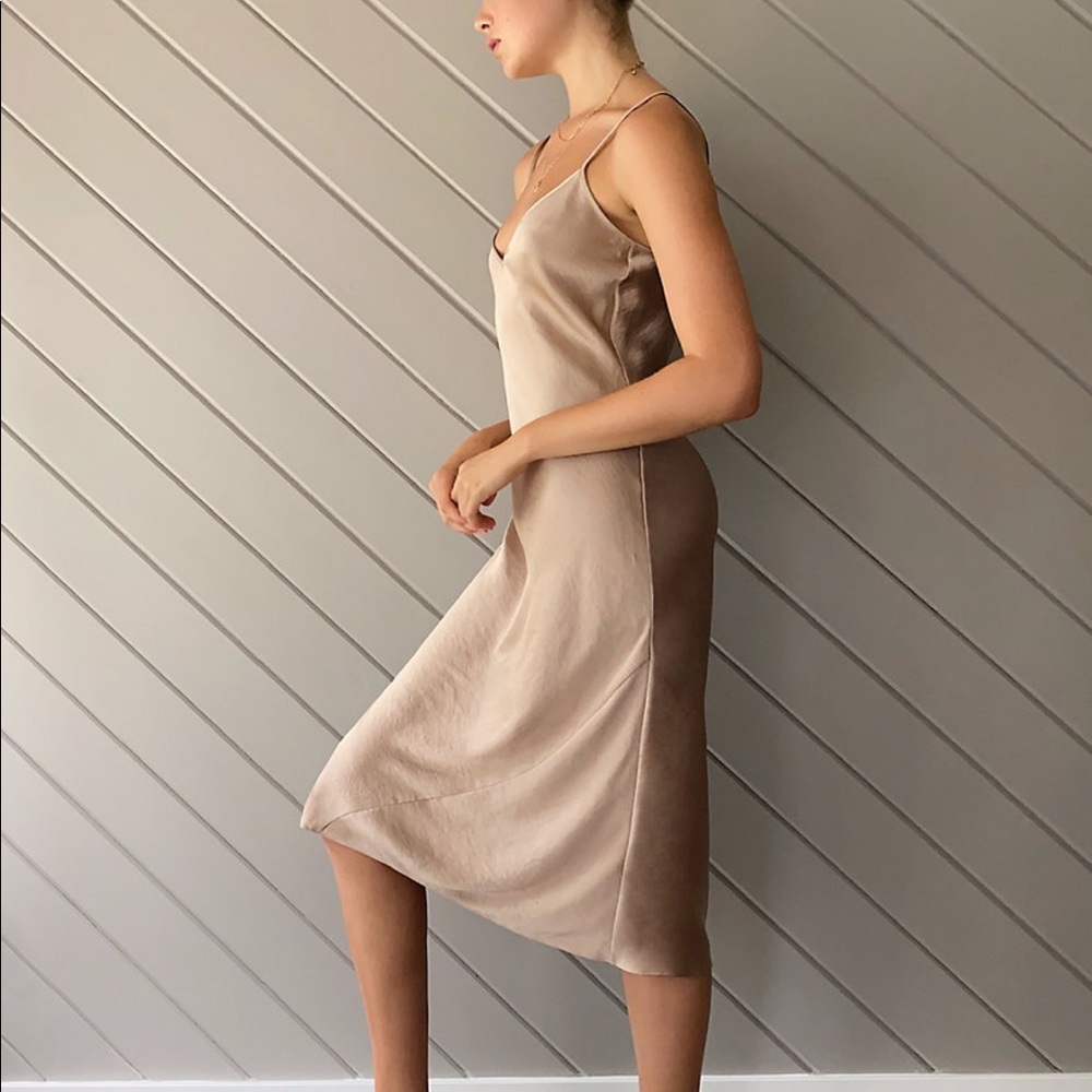 Aritzia Wilfred Only Slip Satin Midi Dress